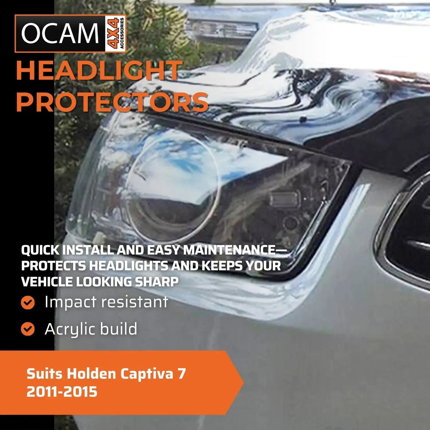 OCAM Headlight Headlamp Protectors for Holden Captiva 7 2011-2015 Lamp Covers – additional photo