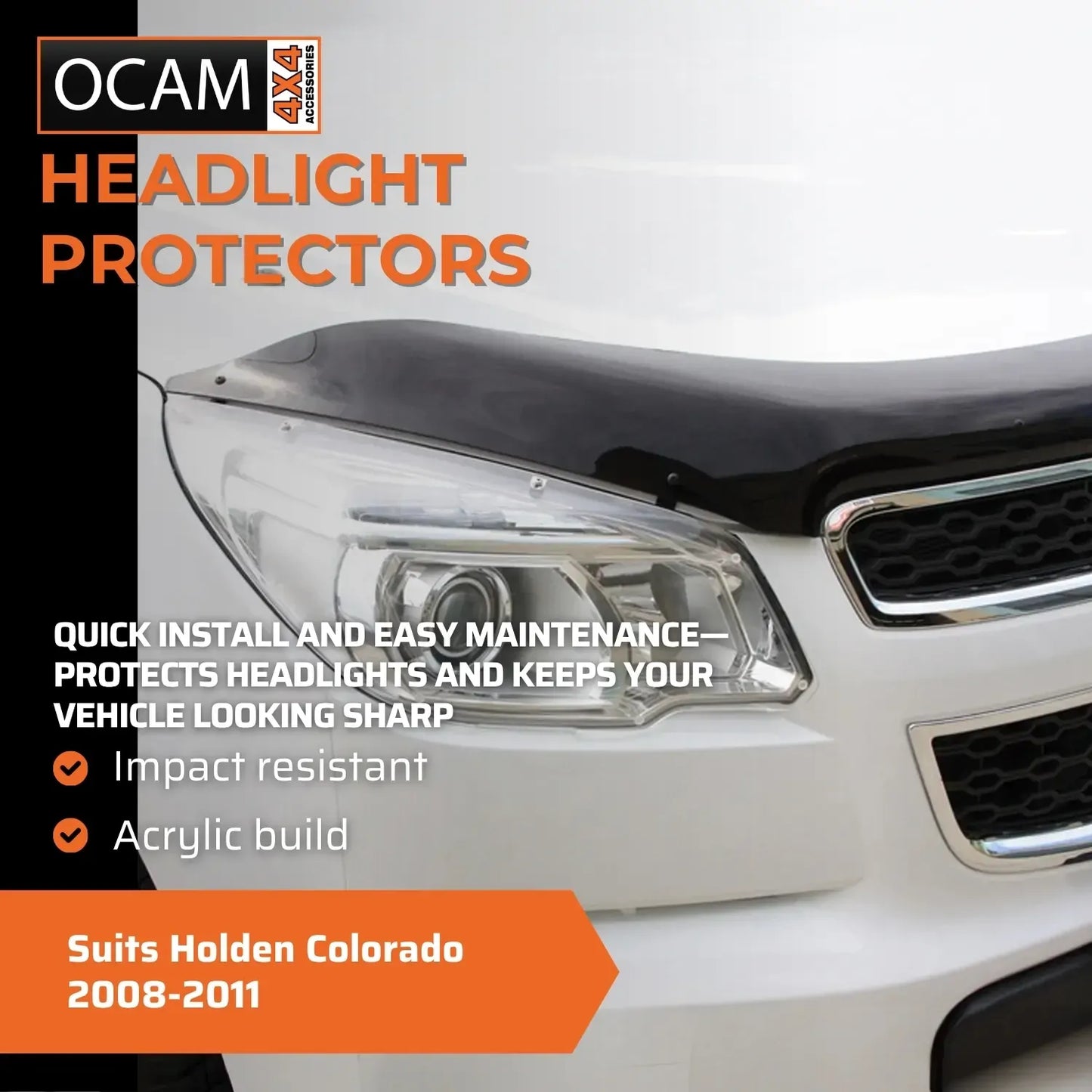 OCAM Headlight Headlamp Protectors for Holden Colorado 2008-2011 Lamp Covers – additional photo