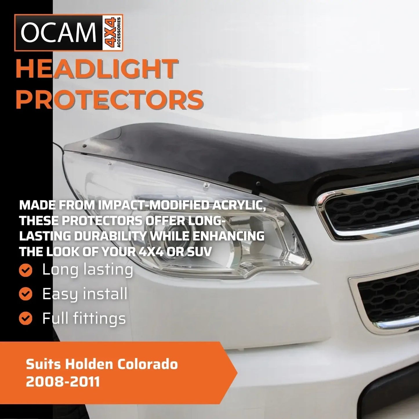 OCAM Headlight Headlamp Protectors for Holden Colorado 2008-2011 Lamp Covers – additional photo