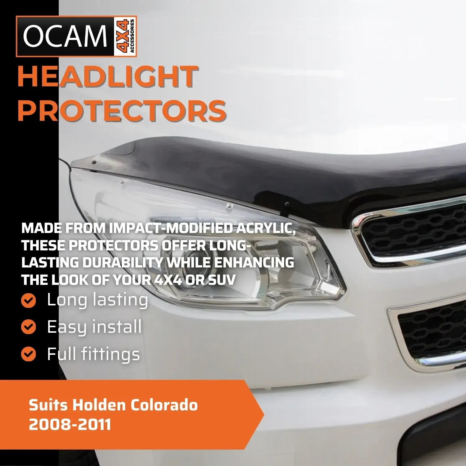 OCAM Headlight Headlamp Protectors for Holden Colorado 2008-2011 Lamp Covers – additional photo