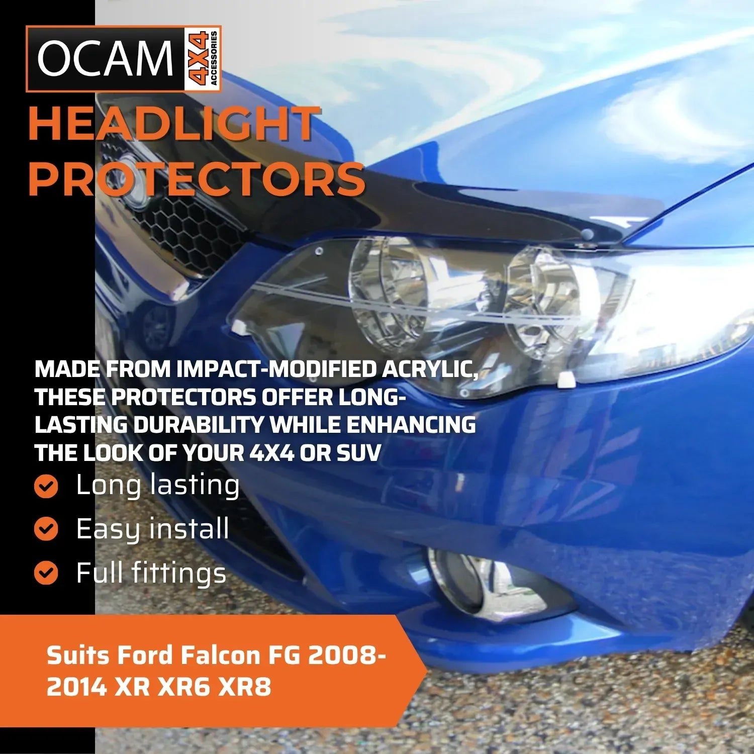 OCAM Headlight Protectors for Ford Falcon FG 2008-2014 XR XR6 XR8 Lamp Covers – additional photo
