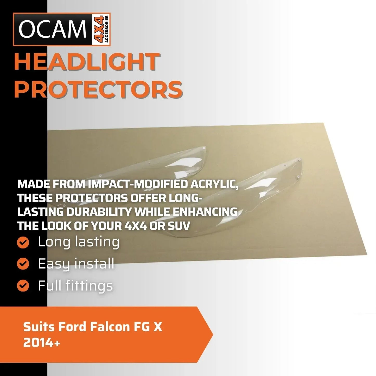 OCAM Headlight Protectors for Ford Falcon FG X 2014-16 Lamp Covers – additional photo