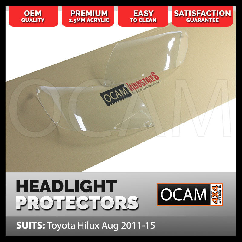 OCAM Headlight Headlamp Protectors for Toyota Hilux N70 Aug 2011-15 Lamp Covers – additional photo