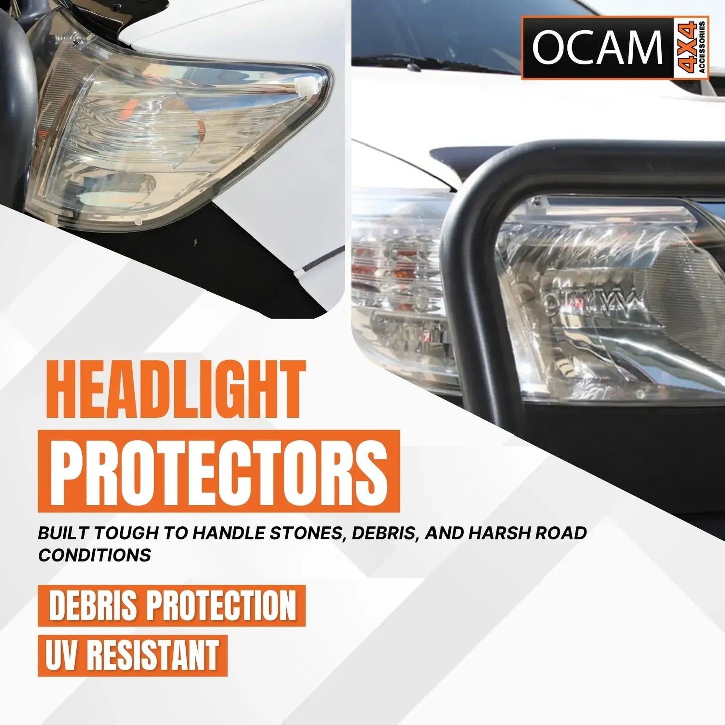 OCAM Headlight Headlamp Protectors for Toyota Hilux N70 Aug 2011-15 Lamp Covers – additional photo