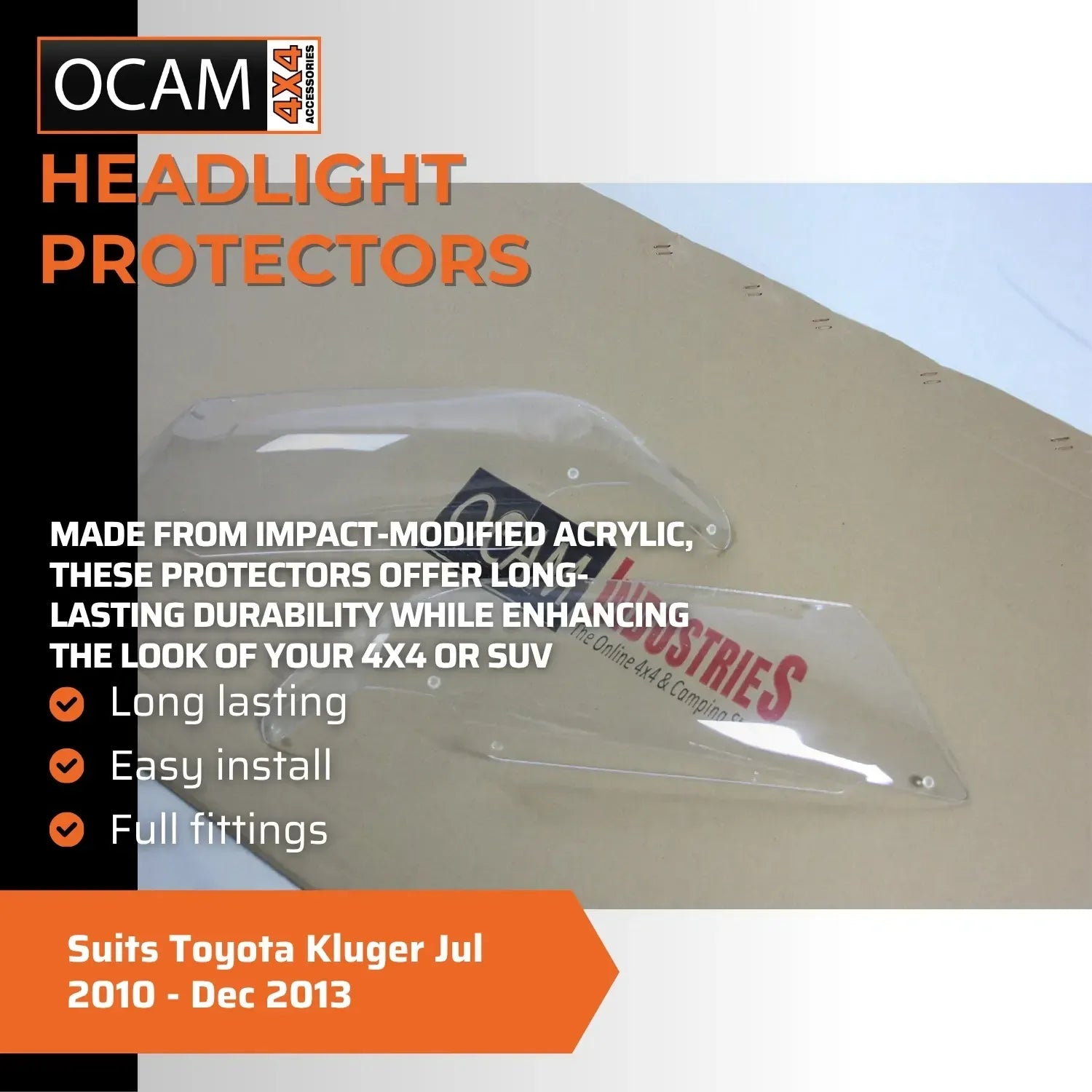 OCAM Headlight Protectors for Toyota Kluger Jul 2010 - Dec 2013 Lamp Covers – additional photo