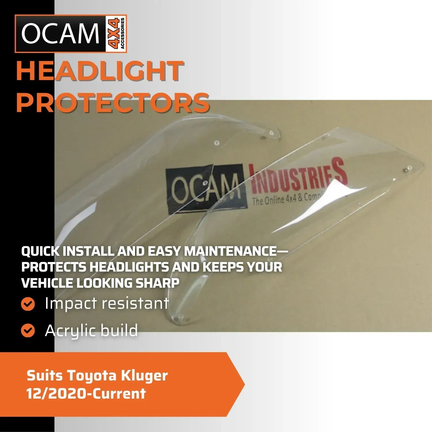OCAM Headlight Protectors for Toyota Kluger 12/2020-Current Lamp Covers – additional photo