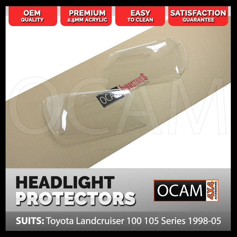 OCAM Headlight Headlamp Protectors for Toyota Landcruiser 100 105 Series 1998-05 – additional photo