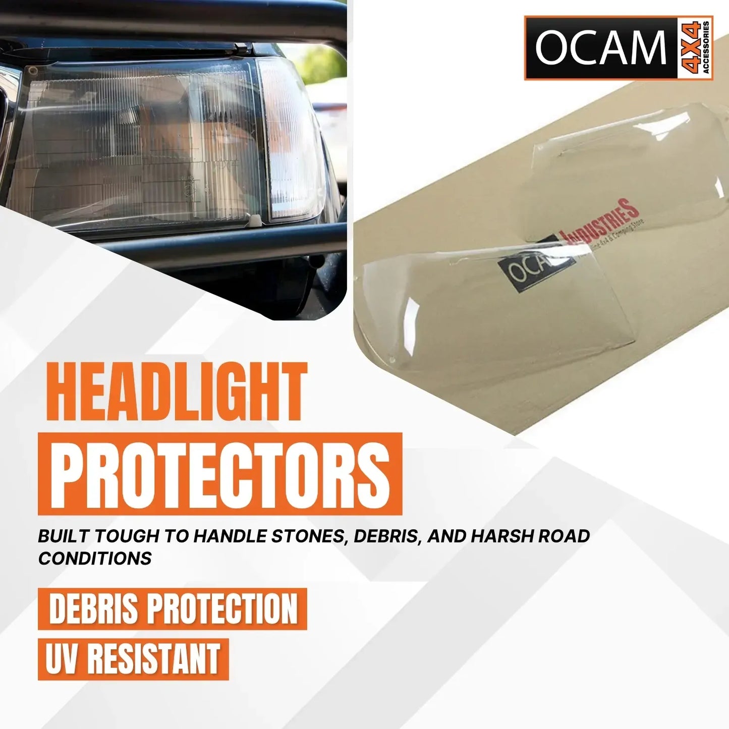 OCAM Headlight Headlamp Protectors for Toyota Landcruiser 100 105 Series 1998-05 – additional photo