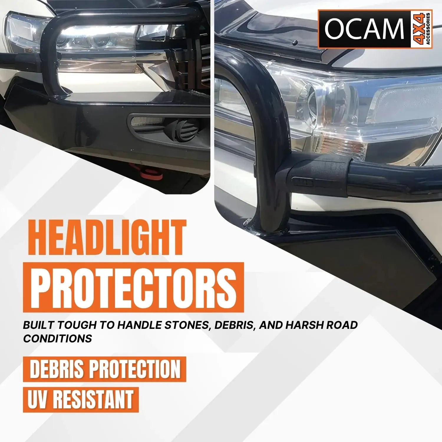 OCAM Headlight Protectors for Toyota Landcruiser 200 Series 08/2015-Current, Lamp Covers GXL ONLY – additional photo