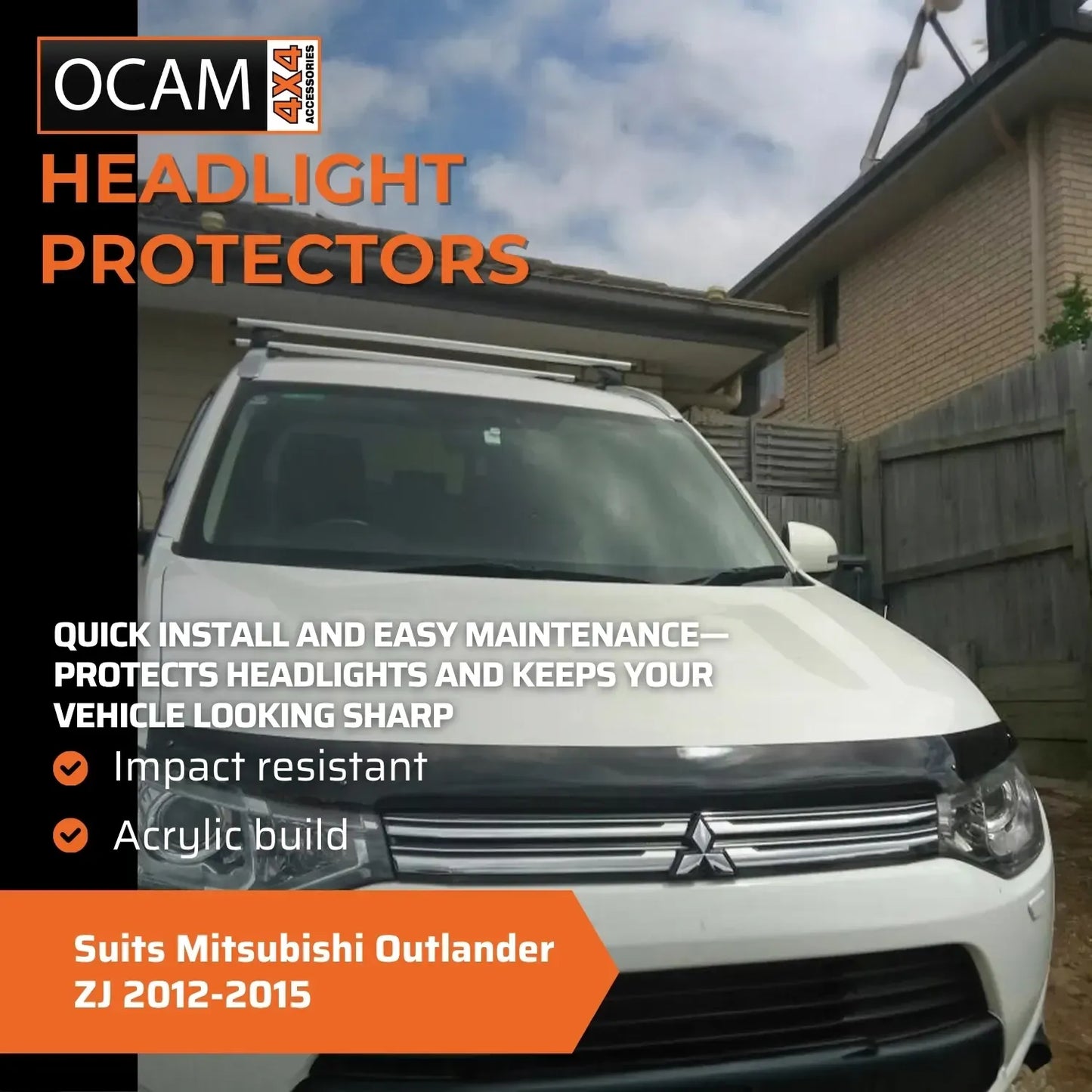 OCAM Headlight Headlamp Protectors for Mitsubishi Outlander ZJ 2012-2015 Covers – additional photo