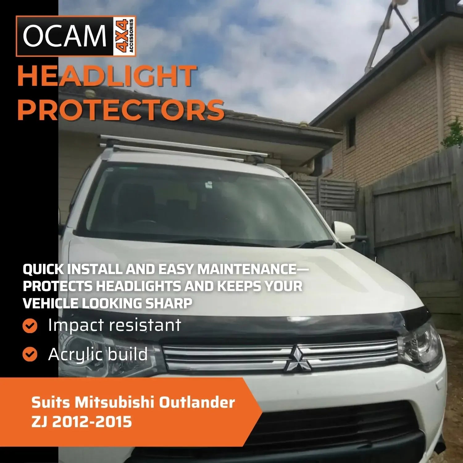 OCAM Headlight Headlamp Protectors for Mitsubishi Outlander ZJ 2012-2015 Covers – additional photo