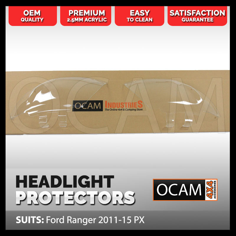 OCAM Headlight Protectors for Ford Ranger PX 2011-2015 Lamp Covers – additional photo