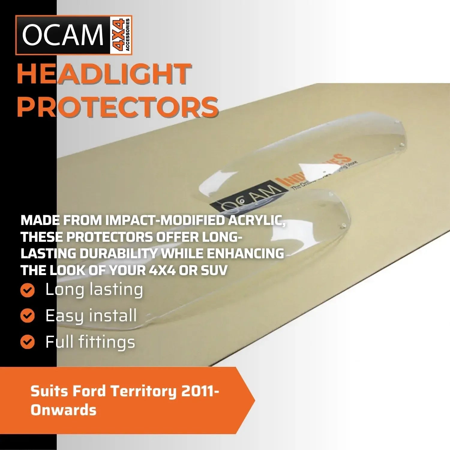 OCAM Headlight Protectors for Ford Territory 2011-Onwards Lamp Covers – additional photo
