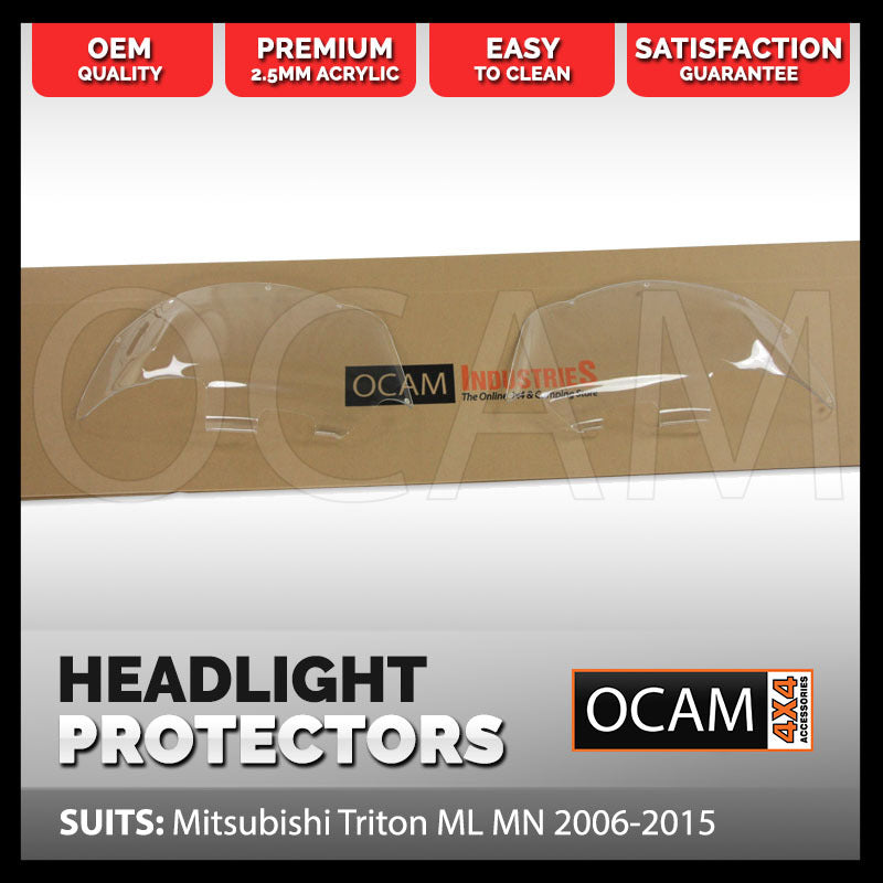 OCAM Headlight Headlamp Protectors for Mitsubishi Triton ML MN 2006-04/2015 Covers – additional photo