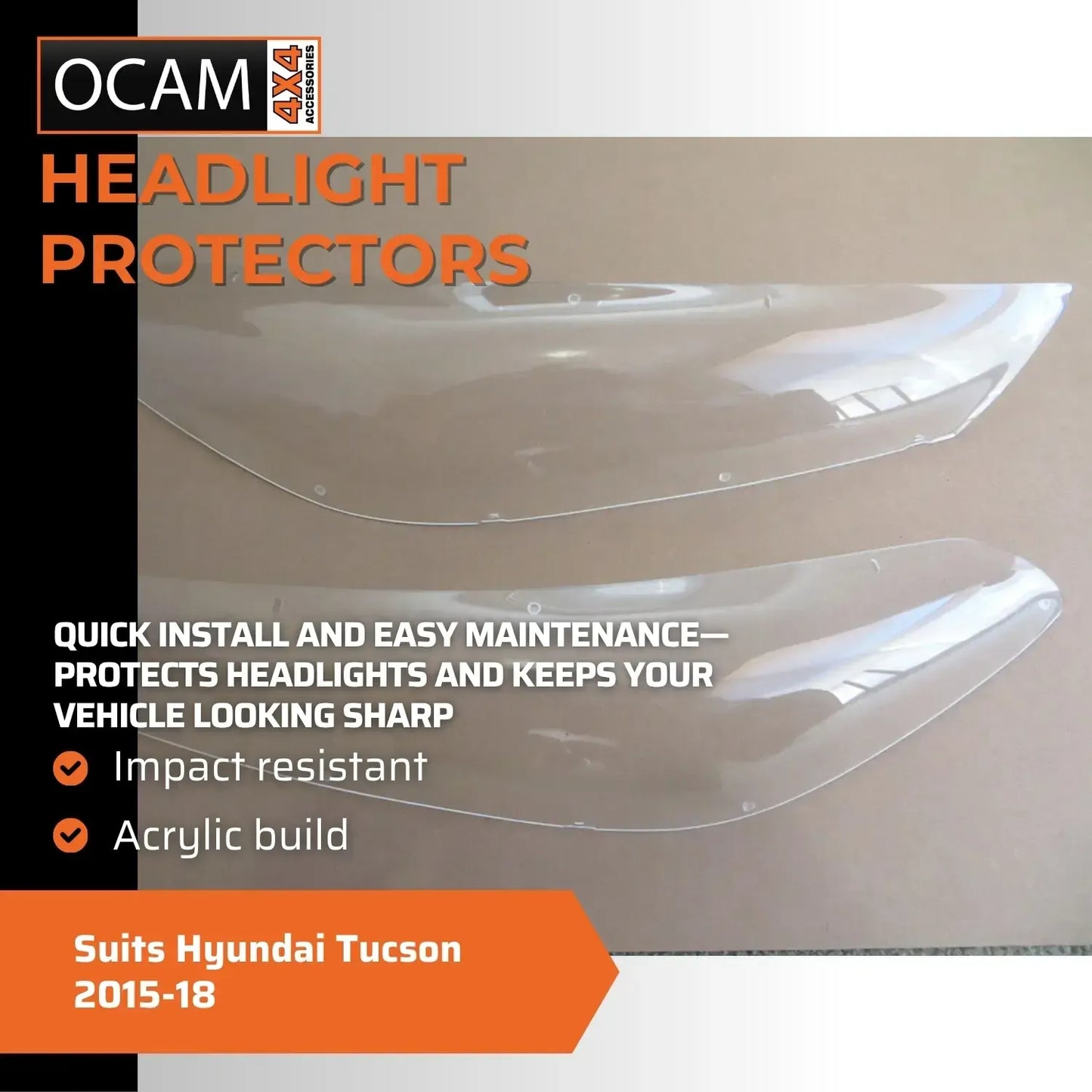 OCAM Headlight Protectors For Hyundai Tucson 2015-18 Headlamp Covers – additional photo