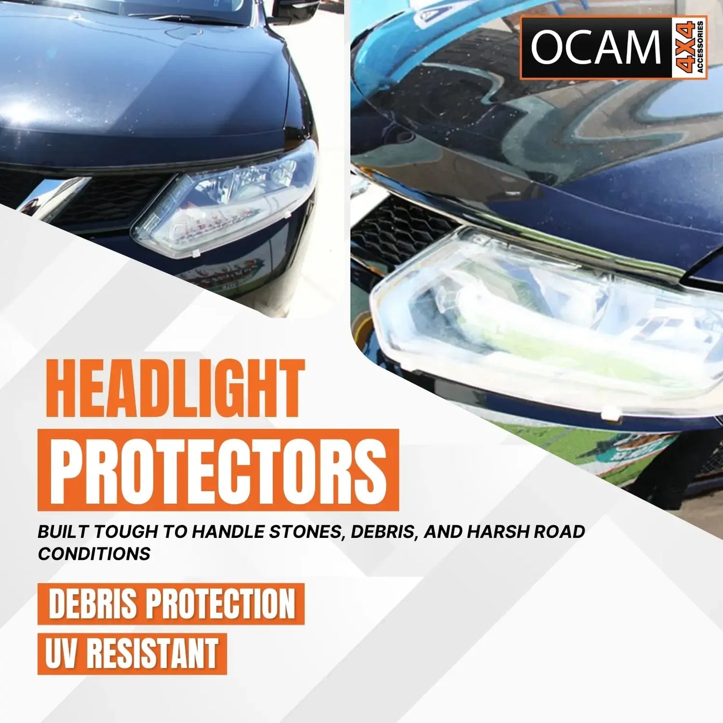 OCAM Headlight Protectors for Nissan X-Trail T32 S1 2014-2017 Lamp Covers – additional photo