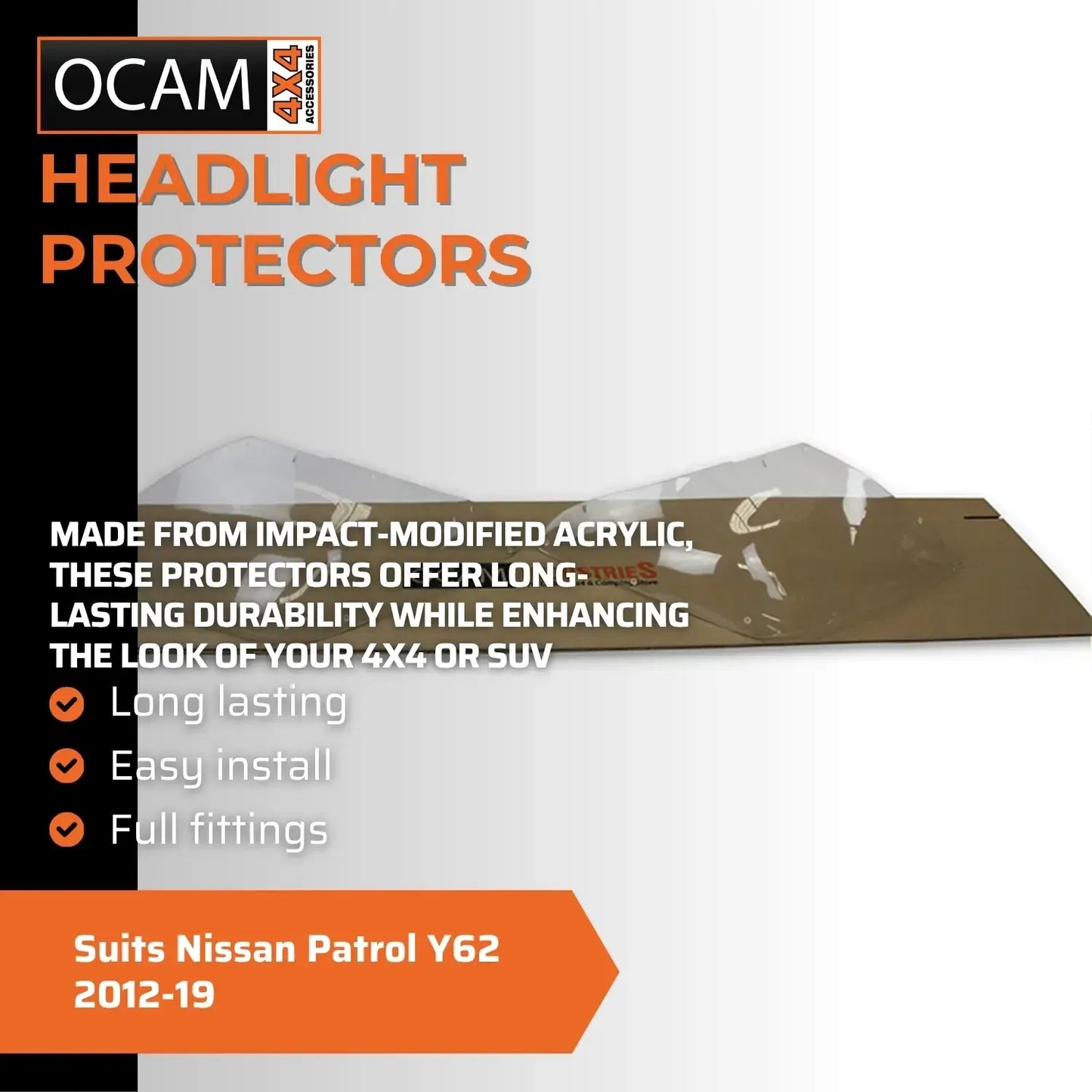 OCAM Headlight Protectors For Nissan Patrol Y62 2012-19 Headlamp Covers – additional photo