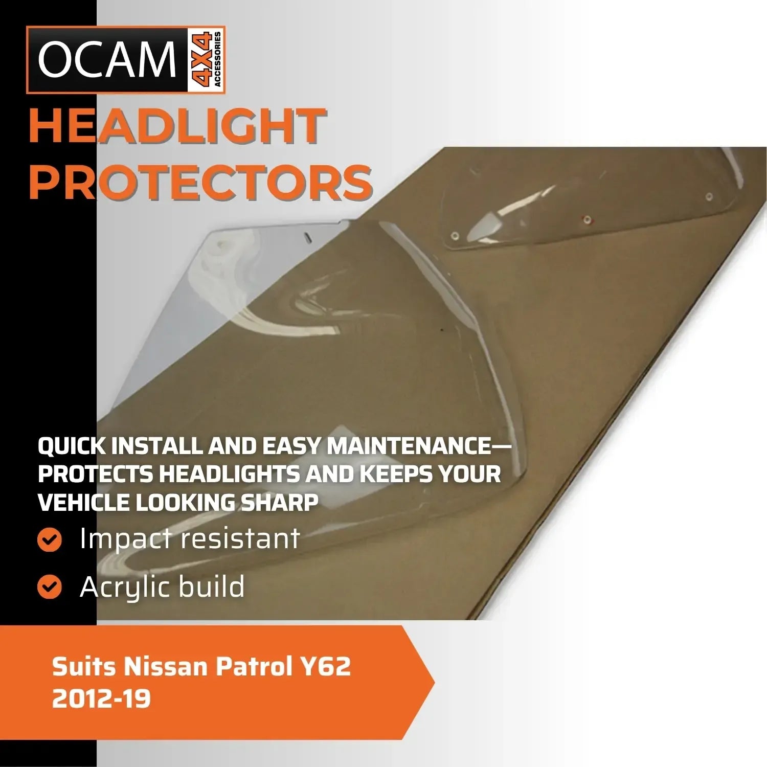 OCAM Headlight Protectors For Nissan Patrol Y62 2012-19 Headlamp Covers – additional photo
