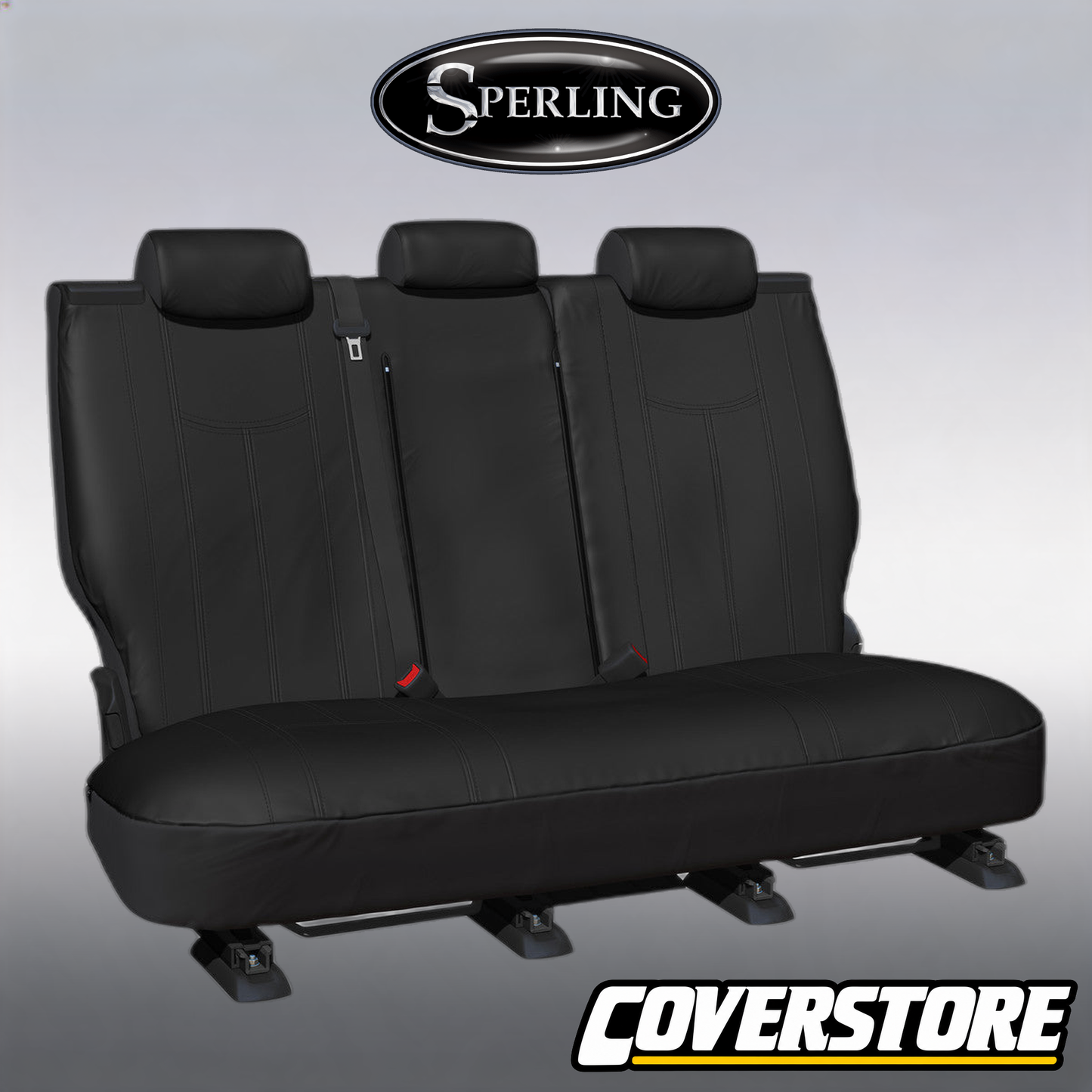 Empire Leather Look Rear Row 2 Black Seat Covers Suits Staria