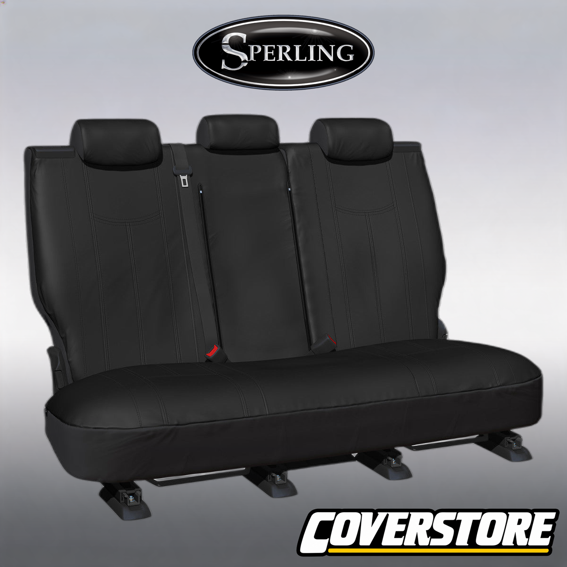 Empire Leather Look Rear Row 2 Black Seat Covers Suits Staria