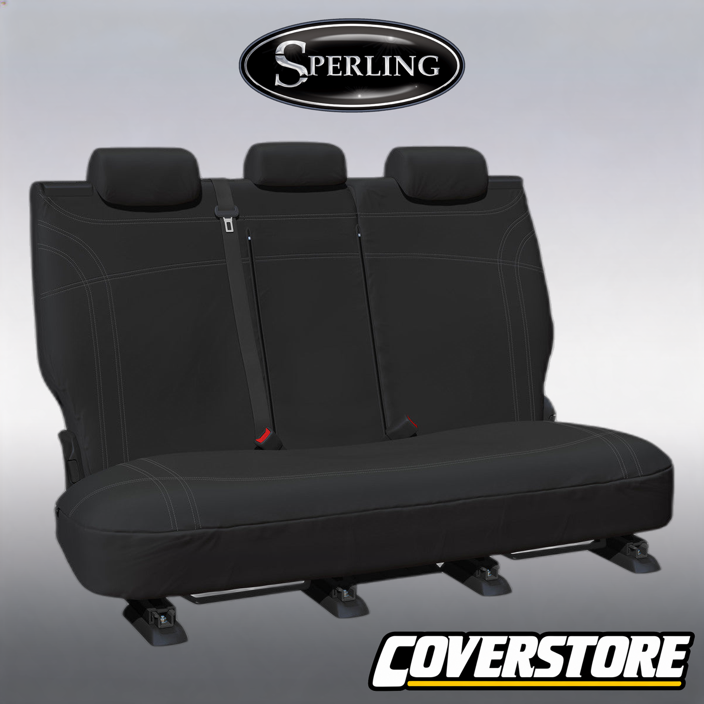 Getaway Neoprene Rear Row 2 Black - Silver Stitch Seat Covers Suits Everest 2022-On