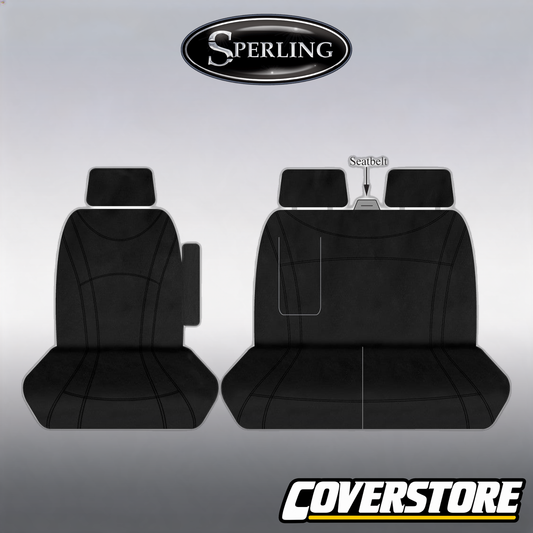 Getaway Neoprene Front Black - Black Stitch Seat Covers Suits Transit, Transit Custom 2013-On