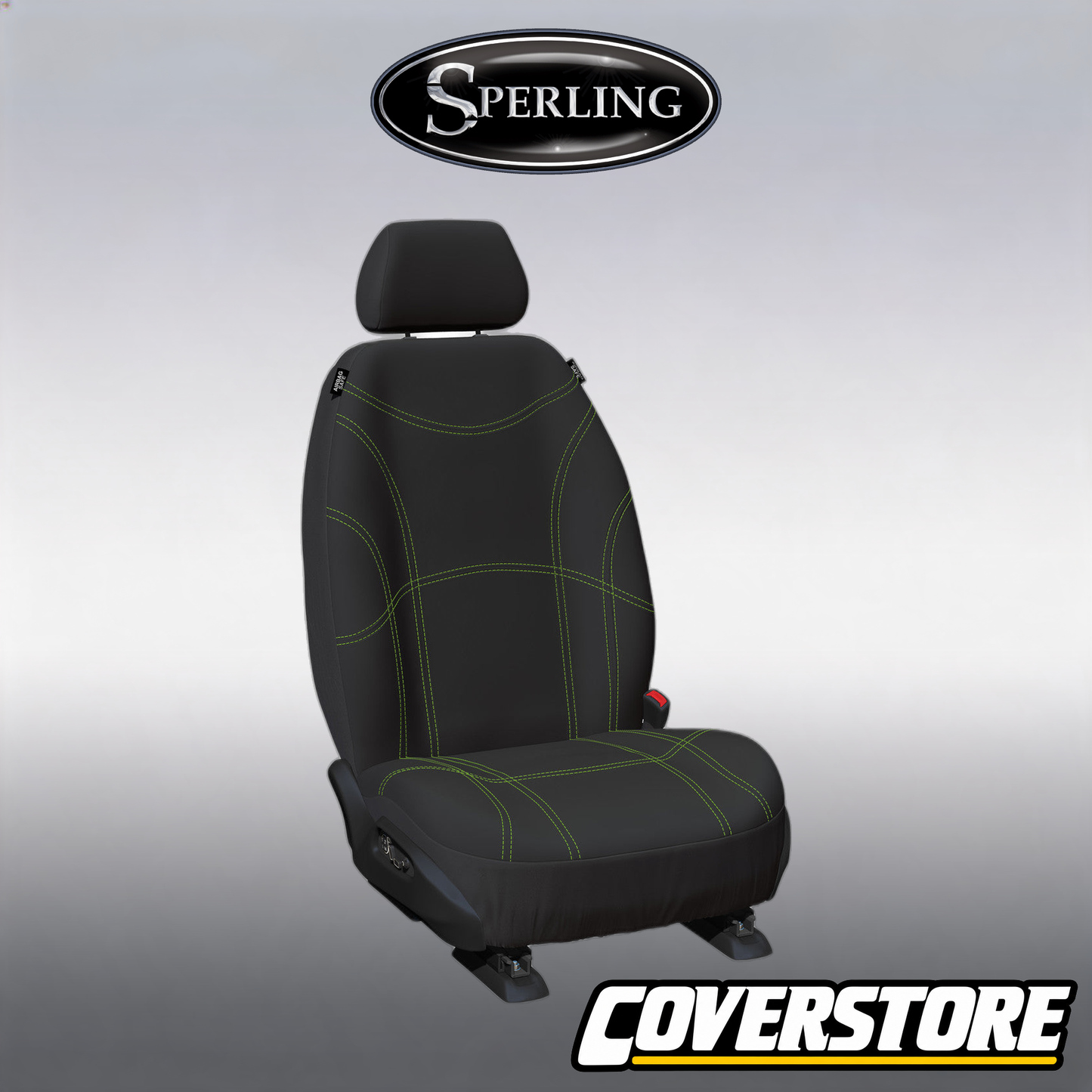 Getaway Neoprene Front Black - Green Stitch Seat Covers Suits Outback BT 2020-On