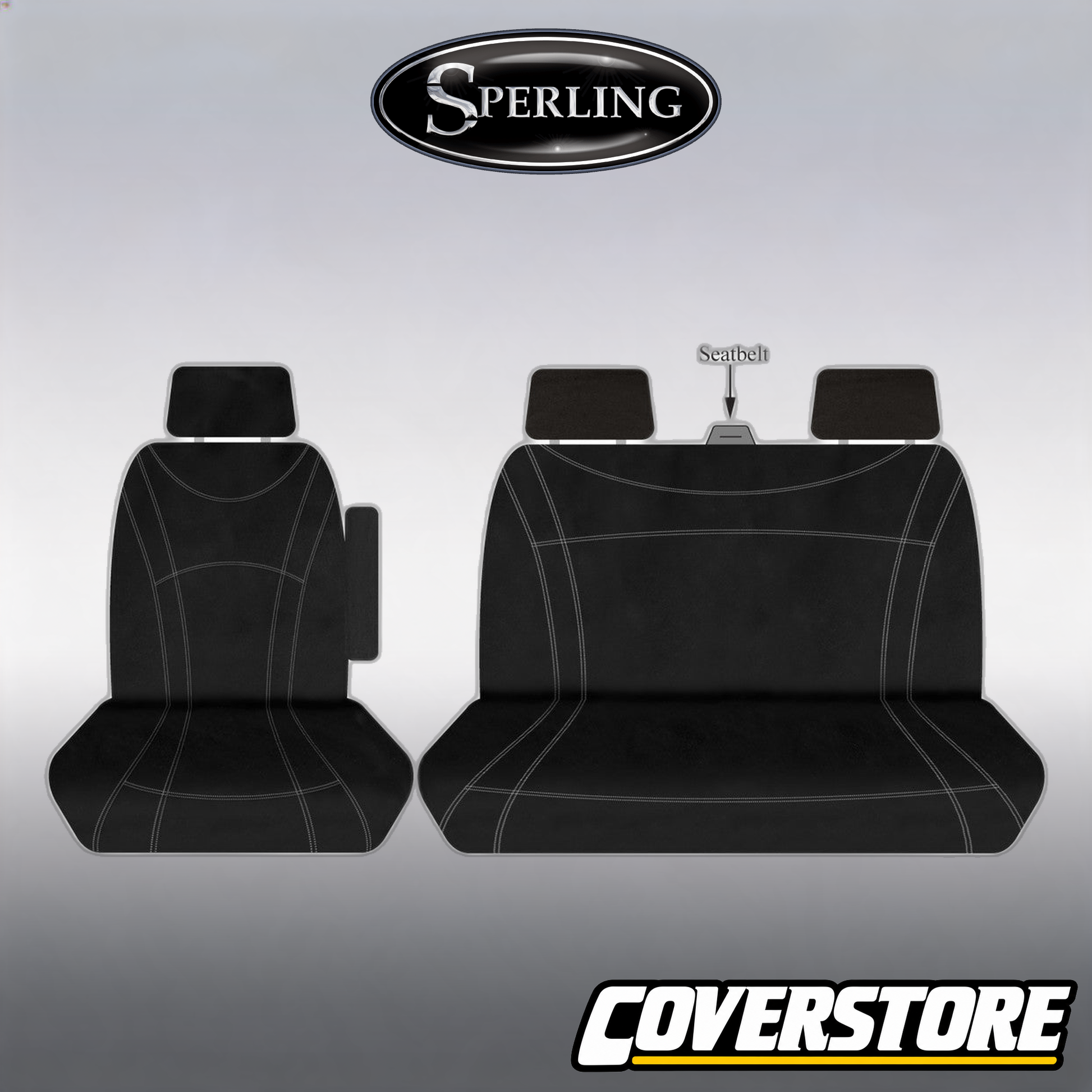 Getaway Neoprene Front Black - Silver Stitch Seat Covers Suits Express Trafic