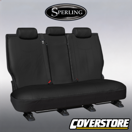 Empire Leather Look Rear Row 2 Black Seat Covers Suits MUX 2021-On