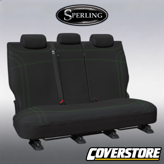 Getaway Neoprene Rear Black - Green Stitch Seat Covers Suits Outback BT 2020-On