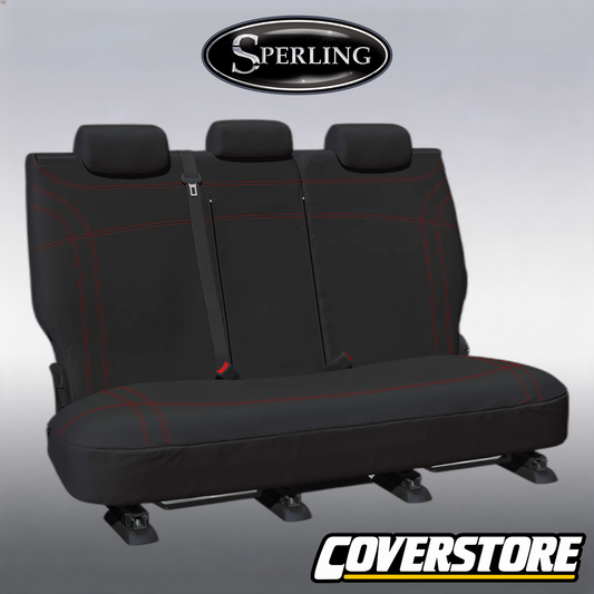 Getaway Neoprene Rear Black - Red Stitch Seat Covers Suits MG HS