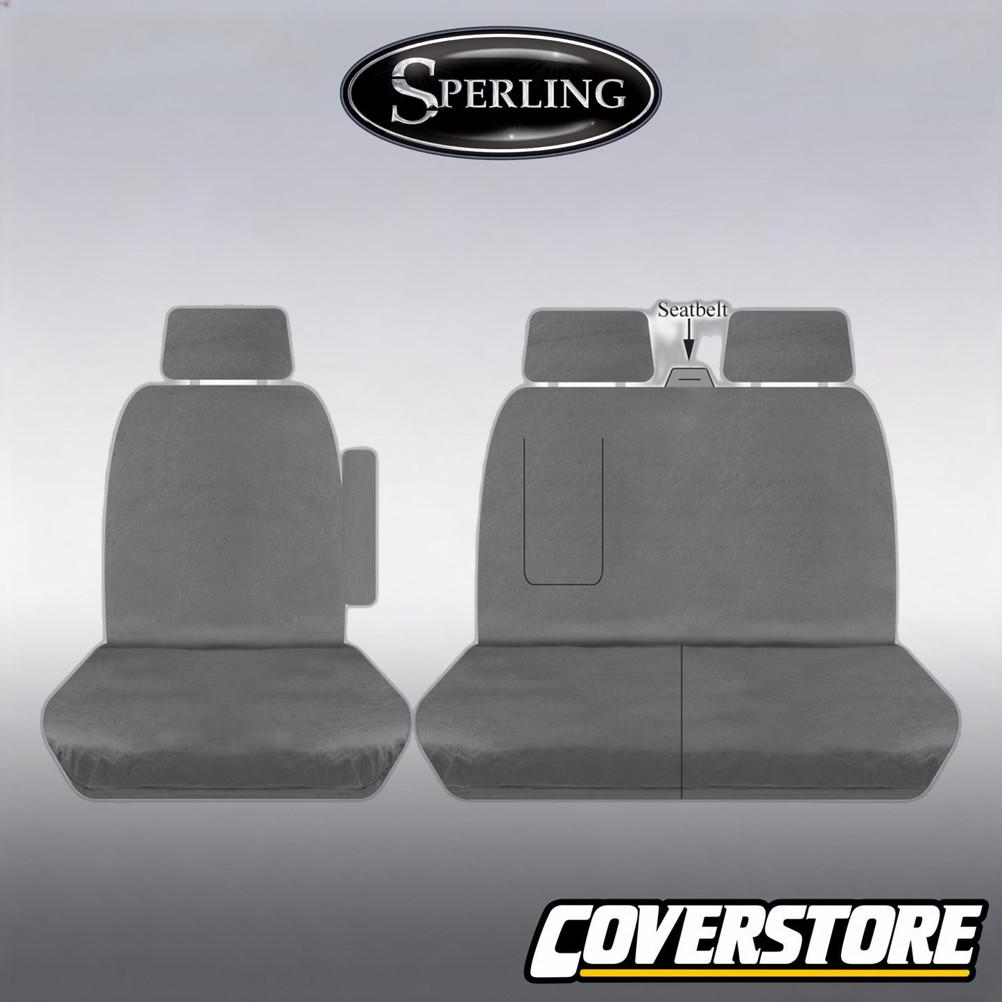 Super Tough Canvas Front Charcoal Seat Covers Suits Transit, Transit Custom 2013-On