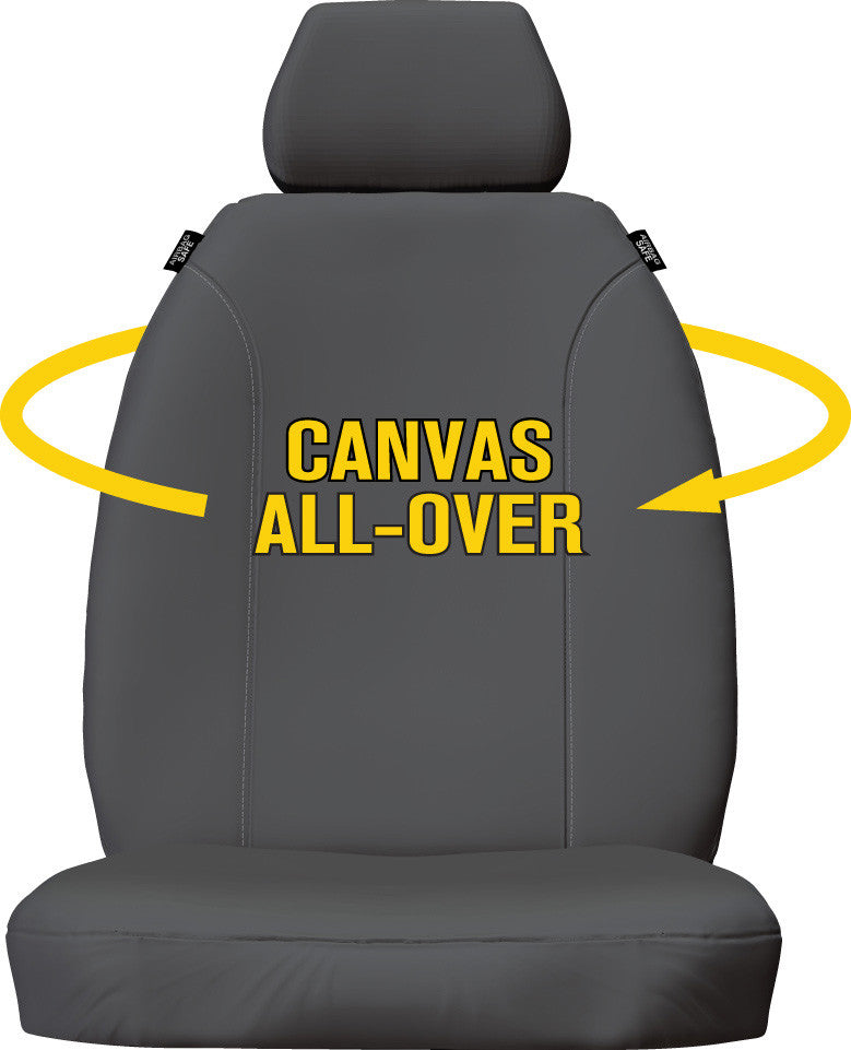 Super Tough Canvas Front Charcoal Seat Covers Suits Landcruiser Ute 2016-2025 – additional photo 4