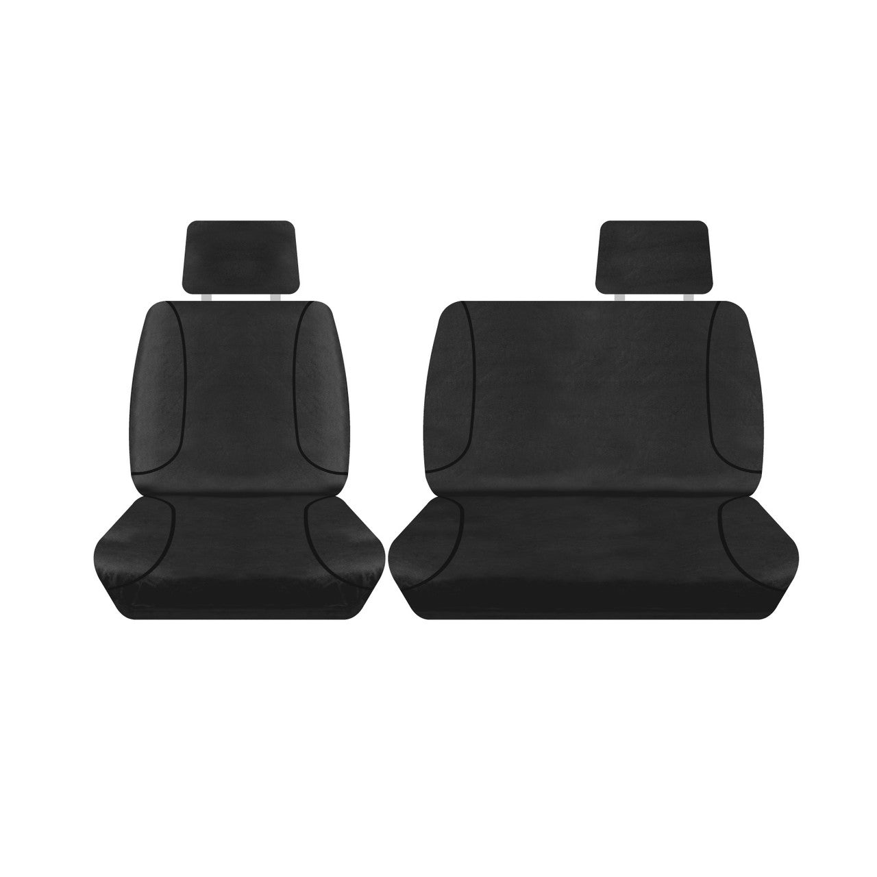 Tradies Canvas Front Black Seat Covers Suits Landcruiser Ute 1999-2009 – additional photo