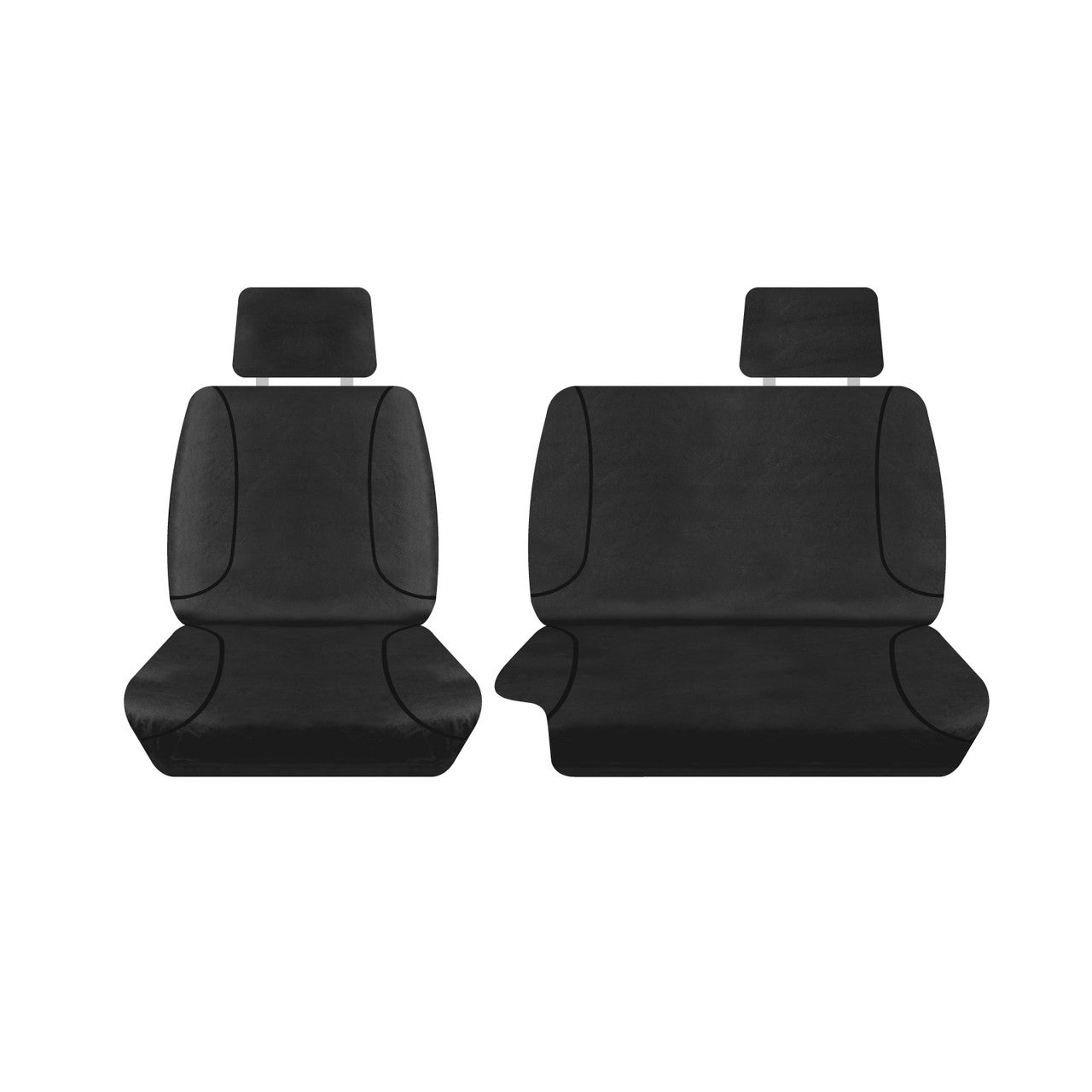 Tradies Canvas Front Black Seat Covers Suits Landcruiser Troop Carrier 2007 - On – additional photo