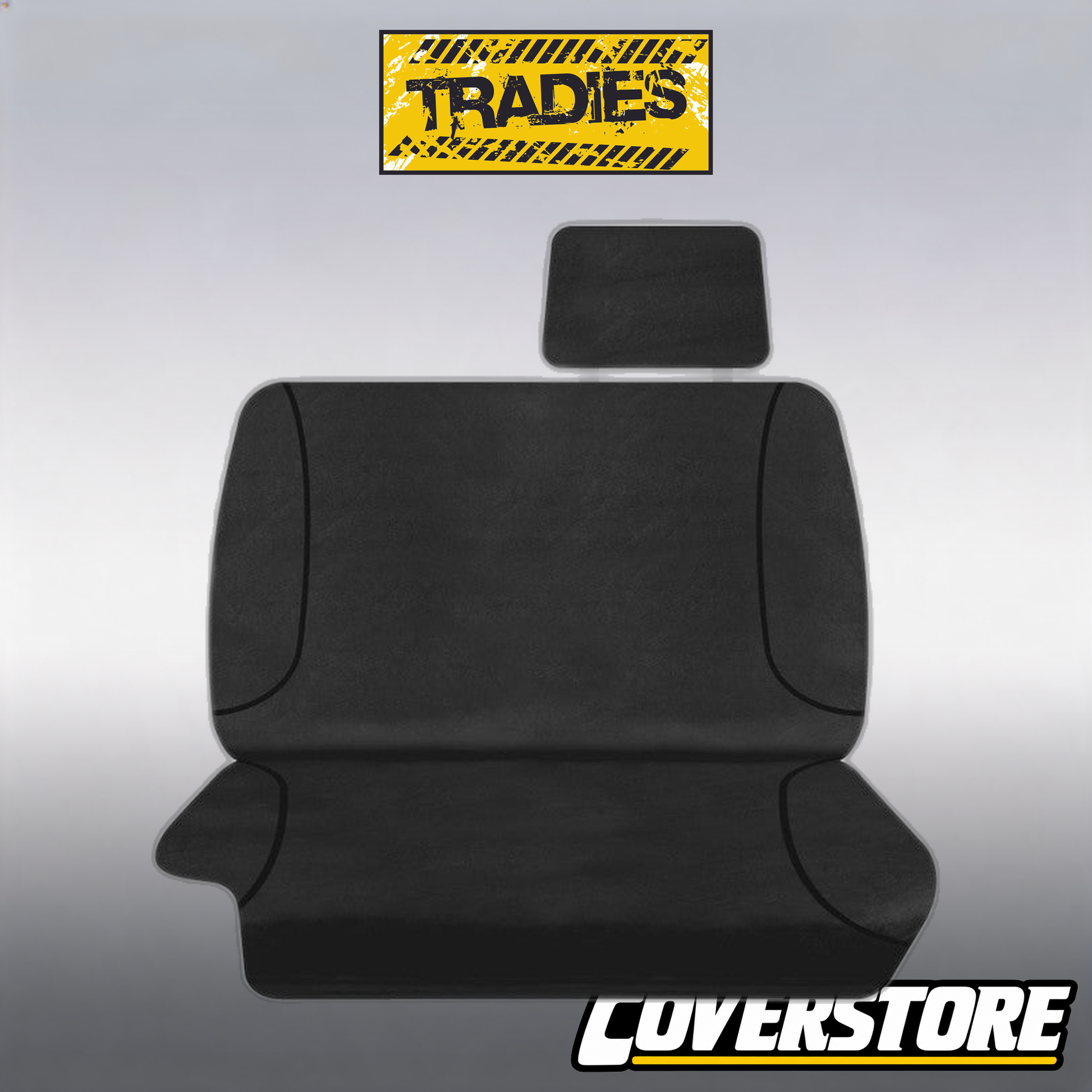 Tradies Canvas Front Black Seat Covers Suits Landcruiser Troop Carrier 2007 - On