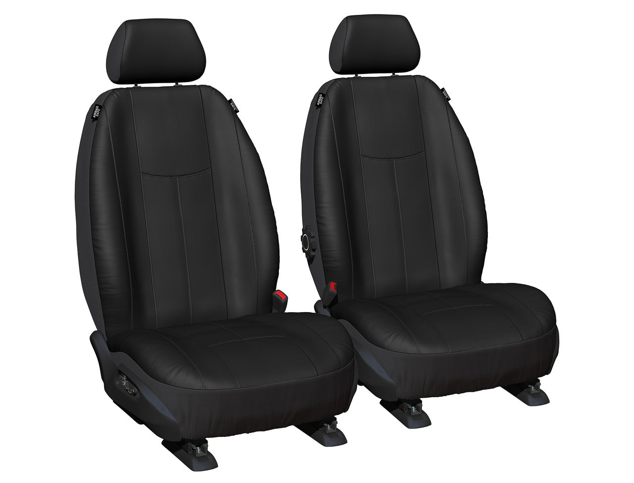 Empire Leather Look Front Black Seat Covers Suits Prado 150 Series 2009 - 2021 in Black