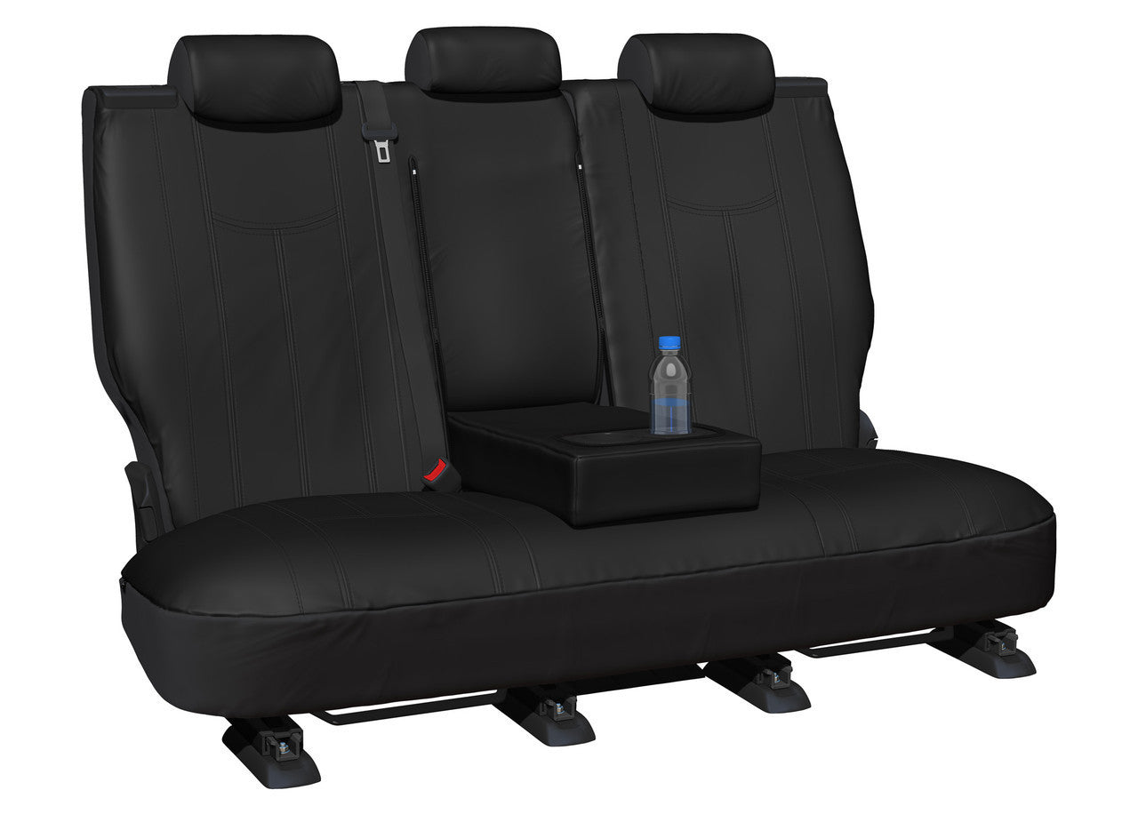 Empire Leather Look Rear Row 2 Black Seat Covers Suits Staria in Black