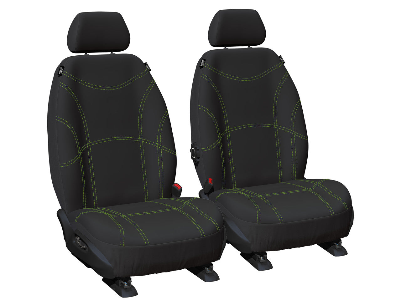Getaway Neoprene Front Black - Green Stitch Seat Covers Suits Outback BT 2020-On in Black