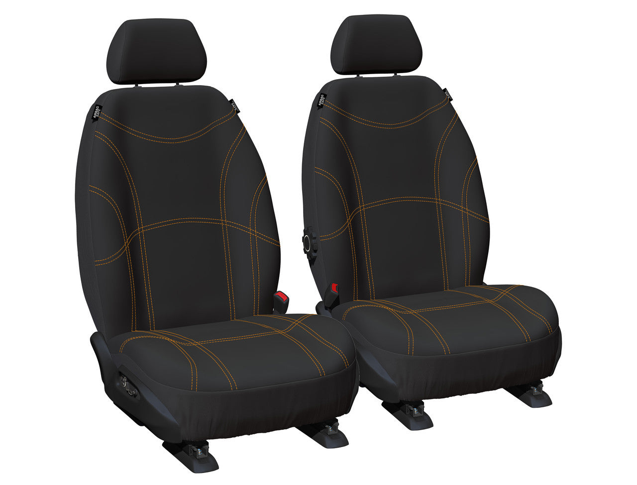 Getaway Neoprene Front Black - Orange Stitch Seat Covers Suits Everest, Ranger 2022 - Current in Black