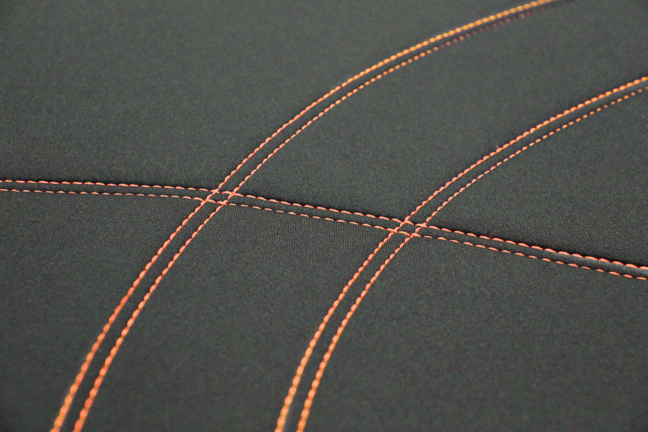 Getaway Neoprene Front Black - Orange Stitch Seat Covers Suits Everest, Ranger 2022 - Current in Black