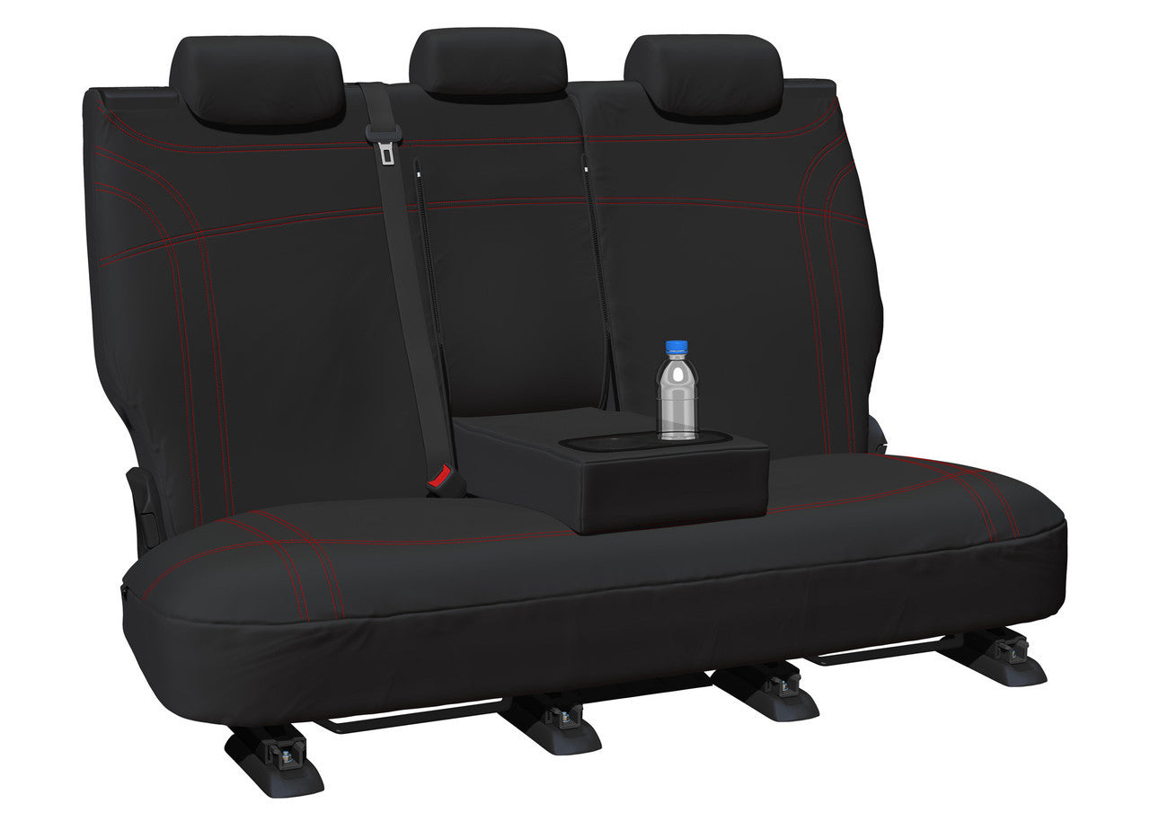 Getaway Neoprene Rear Black - Red Stitch Seat Covers Suits Atto 3 2021-On in Red