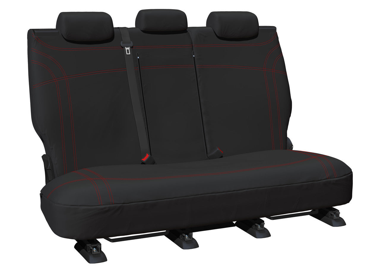 Getaway Neoprene Rear Black - Red Stitch Seat Covers Suits Atto 3 2021-On in Red
