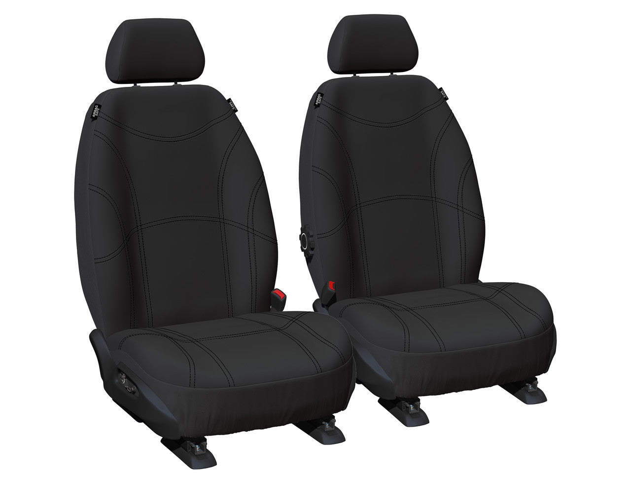 Getaway Neoprene Front Black - Black Stitch Seat Covers Suits Kia Seltos in Black