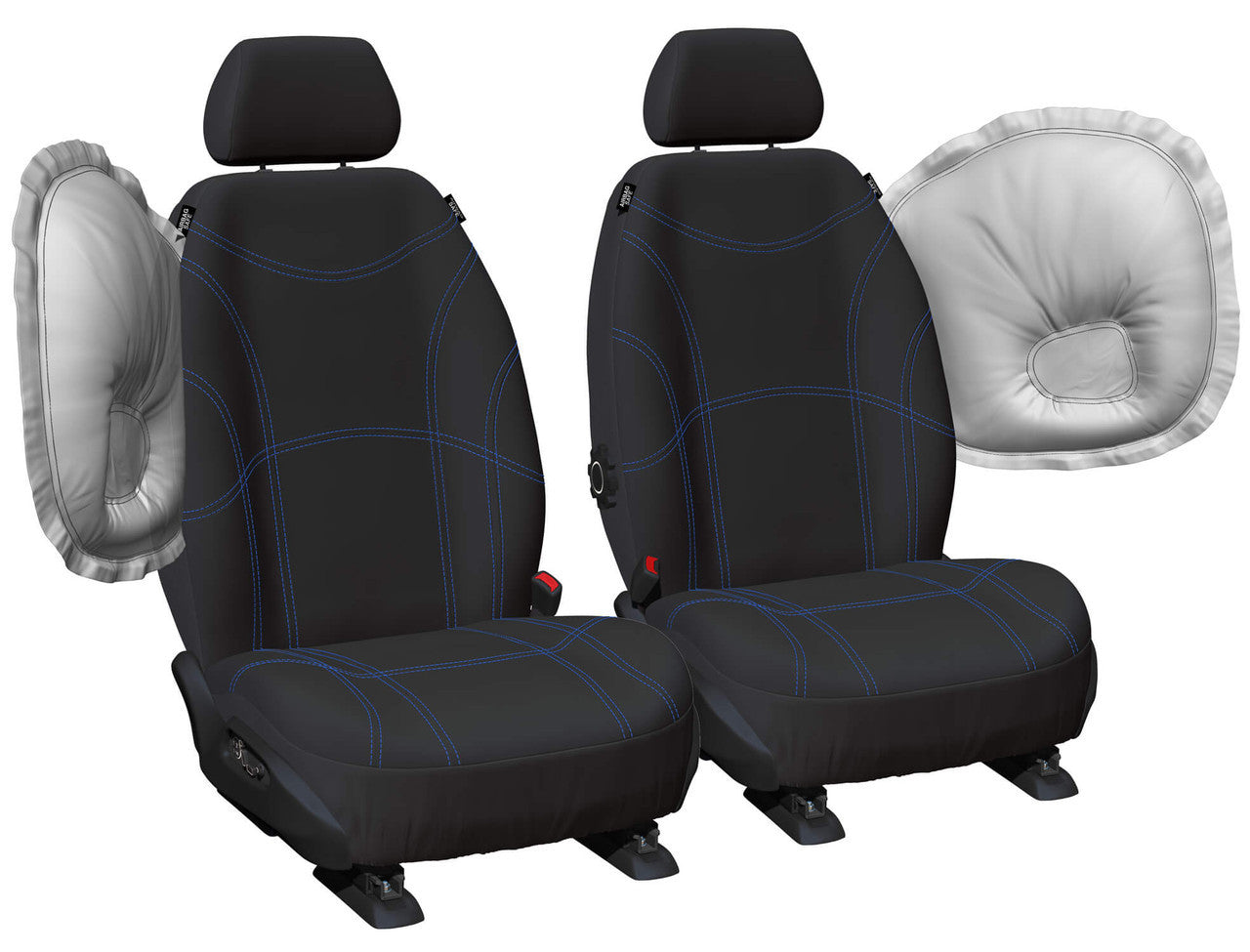 Getaway Neoprene Front Black - Blue Stitch Seat Covers Suits H6, Jolion 2021-On in Blue