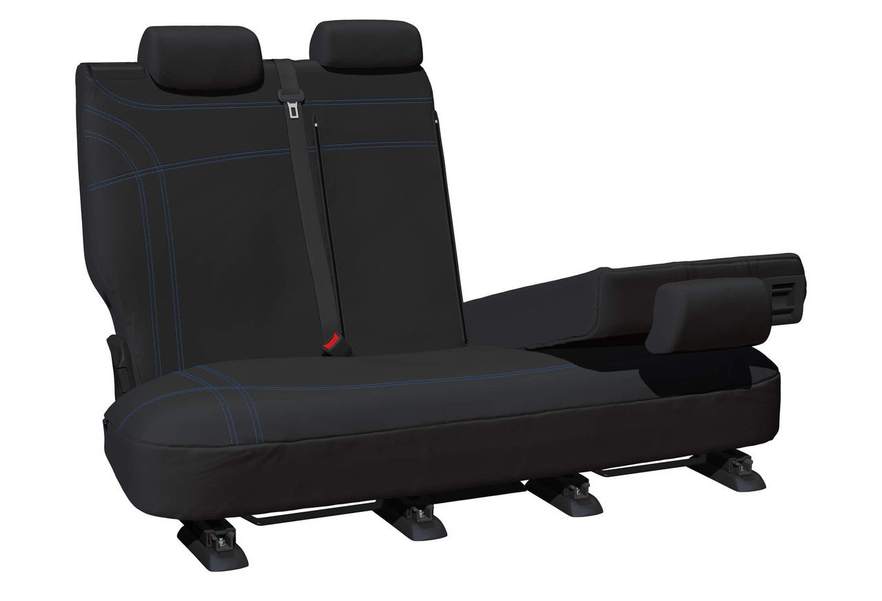Getaway Neoprene Rear Row 2 Black - Blue Stitch Seat Covers Suits Jolion 2021-On in Blue