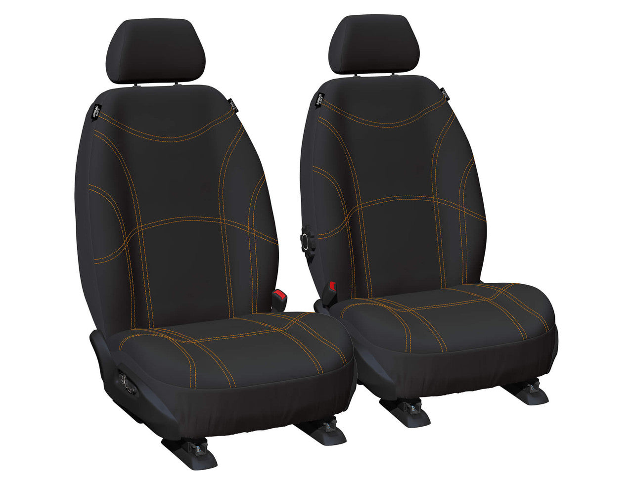 Getaway Neoprene Front Black - Orange Stitch Seat Covers Suits BT50, Everest, Ranger 2011-2022 in Black