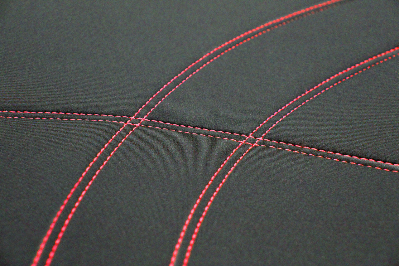 Getaway Neoprene Rear Black - Red Stitch Seat Covers Suits BT50 DMax Dual 2020-On in Red