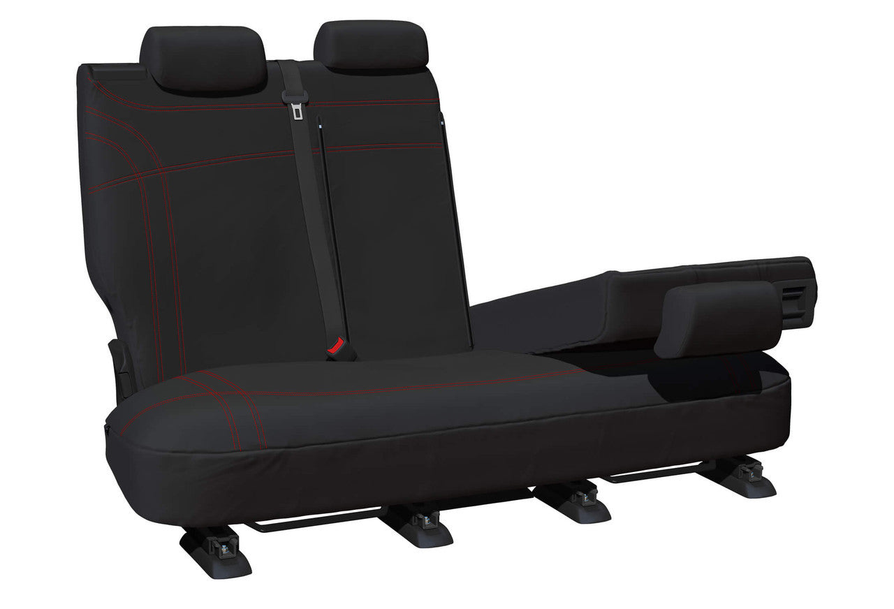 Getaway Neoprene Rear Black - Red Stitch Seat Covers Suits MG HS in Red