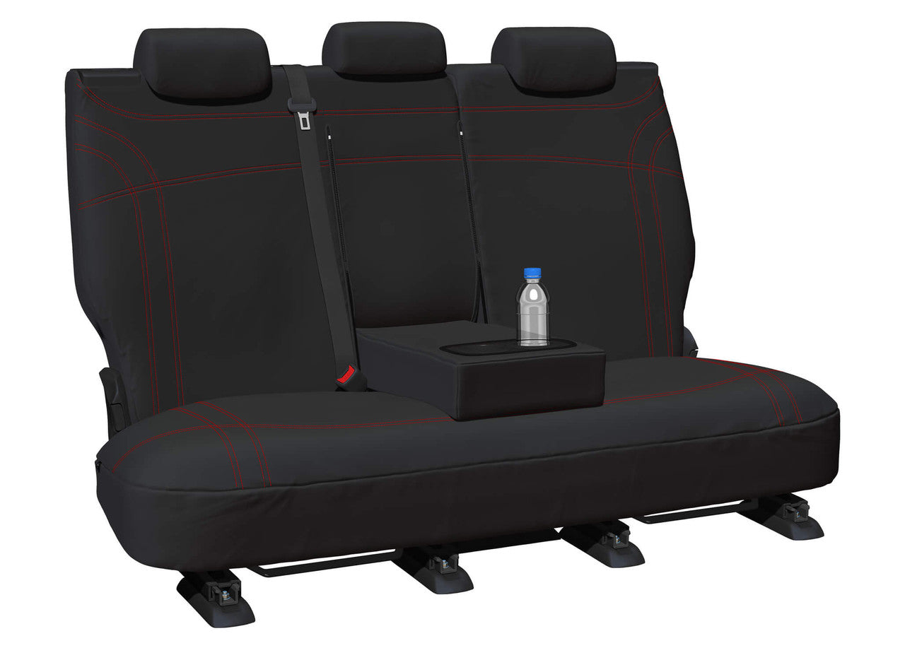 Getaway Neoprene Rear Black - Red Stitch Seat Covers Suits Tucson 2021-On in Red